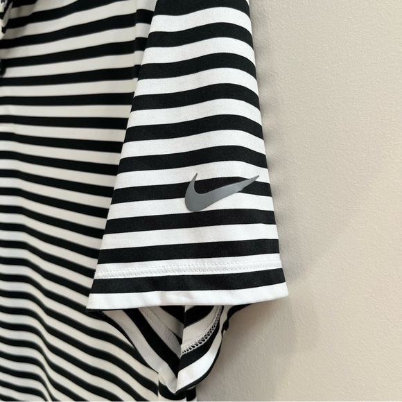 Nike Dri-FIT Victory Men's Striped Golf Polo Black White Stripe Size Medium - Picture 5 of 11